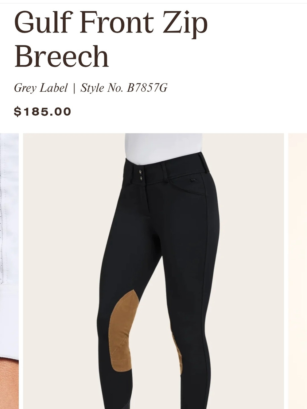 RJ Classics Gulf Front Zip Riding Breeches